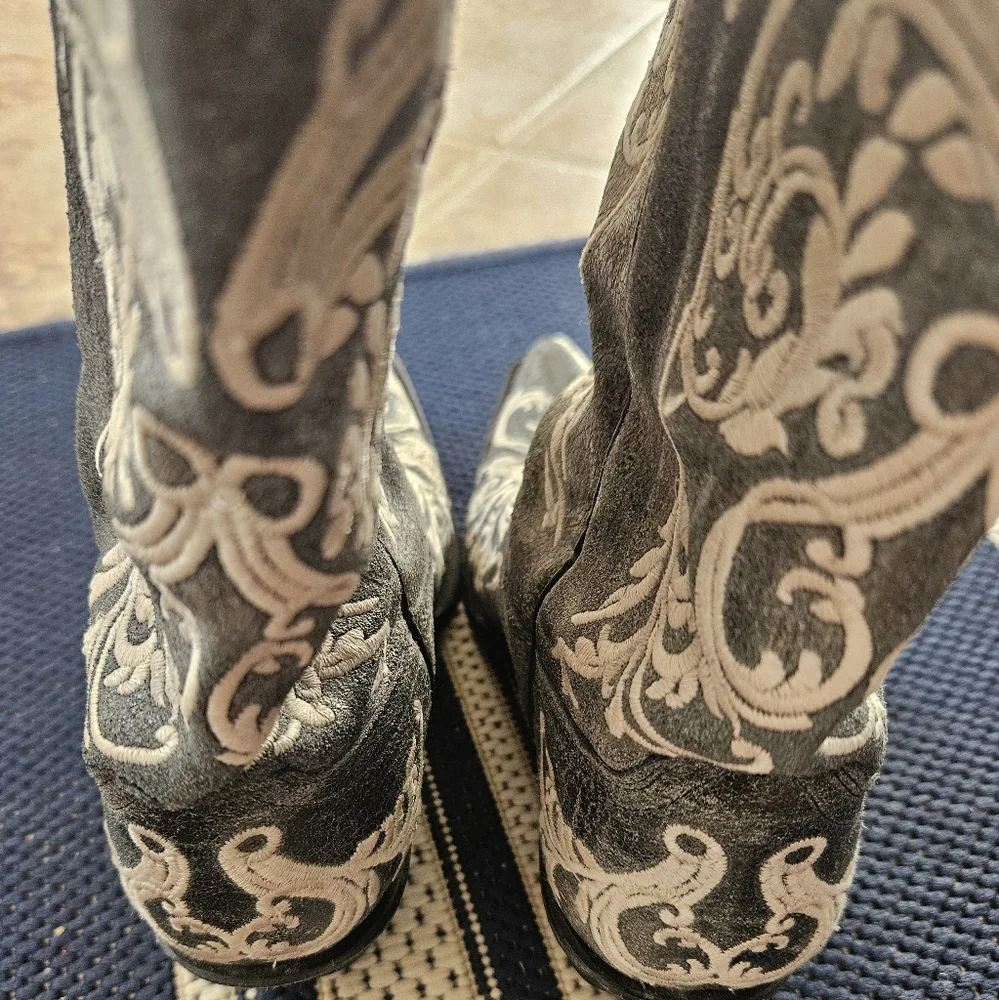Corral Black Dahlia Boots - Womens 6.5 Concert Festival Western - Picture 8 of 13